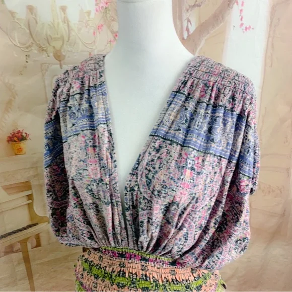 NEW Free People Next Vacation Top in Black Combo - Picture 6 of 11